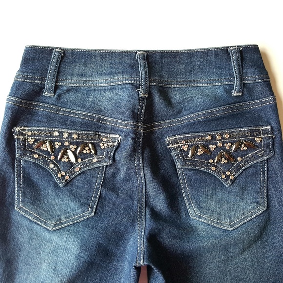 Cache Jeweled & Sequin Flare Jeans - Picture 2 of 6